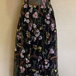 Lulus NWOT Radiant Fantasy Black Floral Embroidered Tulle Maxi Dress Photo 0