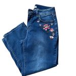 Croft & Barrow Vintage Cropped Jeans Floral Embroidered Capri Dark Wash Sz 6 Photo 2