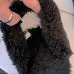 Black Genuine Leather with Faux Fur Lined Shoe Slipper Size 7 Photo 7