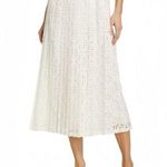 $458 NWT See by Chloe Eyelet Lasercut Pleated Midi Skirt Cream Size 38/ US 4 Photo 0