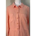 Soft Surroundings  Peach Linen Blend Roll Tab Sleeve Shirt Dress Size Medium Photo 1