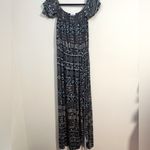 MISA Los Angeles  Jersey Aztec print cap ruffle sleeve maxi dress Resortwear Photo 1