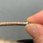 Sterling Silver Braided Woven Bangle Bracelet 925 Rci Turkey Push Clasp Photo 3