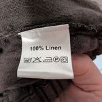 Grizas Linen Wide Leg Pocket Cuff Pants Women's Large Light Brown Photo 3