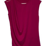 Ivanka Trump  Fuchsia Hot Pink Sleeveless Blouse Zipper Shoulder Medium EUC #7689 Photo 0
