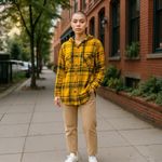 No Boundaries  Womens Long Sleeve Hooded Flannel Cotton‎ Shirt Plus Size 3XL Photo 11