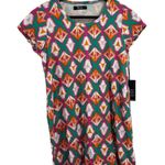Michael Lauren  Cuba T Shirt Dress Bright Triangle Print Size S New Photo 1