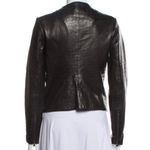J Brand Croc Embossed Lamb Leather Moto Jacket Black Small Photo 2