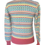 Vintage Light Pastel Fair Isle Knit Sweater M Blue Size M Photo 0