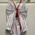 Xhilaration Girls White Multi-Stripe Tank Swimsuit Photo 4