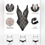 Popilush Lace Body Suits Women Tummy Control Shapewear Deep V Backless Black Size undefined Photo 4