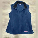 Vineyard Vines  Women's blue fleece zip front vest small Photo 0