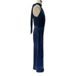 Elevenses Anthropologie Blue Velvet Polka Dot Halter Neck Jumpsuit Womens Size 2 Photo 4
