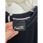 Nanette Lepore Black Gauzy Beaded Boho Witchy Long Sleeve Top Size Small Whimsigoth Indie Photo 7