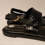 Cole Haan Anica Leather Black Crocodile Print Ankle Strap Women’s Sandals Size 6 Photo 11