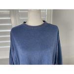 Aerie  Blue Fuzzy Crewneck Oversized Sweatshirt Size XS Split Side Relaxed Photo 9
