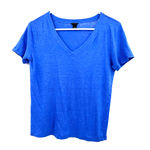 Ann Taylor  size small blue short‎ sleeve t-shirt 100% linen top Photo 0