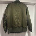 Grey Lab NWT  Cropped Sateen Effect  Bomber Jacket Size Small .  Olive color . Photo 5