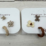 Women's Cute Mini Stud Earrings Set Bundle – Bows, Flowers & Hearts (6 Pairs) Photo 0