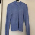 Talbots Vintage Sweater Size Large Periwinkle Purple Soft Jacket Zip Y2K 90s Photo 0