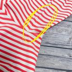 Spartina 449 Ivory Coral Red Stripe Ray Boatneck 3/4 Sleeve Button Accent Top Photo 9