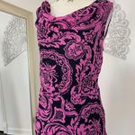 Early 2000's Pink Black Mesh Sequin Frilly Beaded Asymmetric Midi Dress L / 12 Photo 1