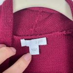 J.Jill Magenta Knit Open Front Cardigan Sweater Size Large Cotton Zipper Accents Photo 2