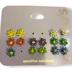 Claire's Sensitive Solutions Flower Rhinestone Earrings 7 Pair Photo 0