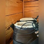 Ganni NWOT  City Shearling Leather Platform Hiking Ankle Boots size 39​ Photo 2