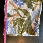 Tahari Linen Wide Leg Pants Medium Floral Leaf Print Elastic Waist Resort Boho Photo 11