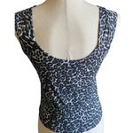 Socialite Gorgeous black leopard print wrap front top Photo 6