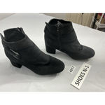 MIA Womans Audrina Ankle Boots 8 M Black Velvet Block Heel Side Zip Buckle Photo 1