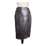 Saks 5th Avenue Vintage Saks Fifth Avenue Folio Collection Brown Croc Embossed Pencil Skirt SZ 4 Photo 8