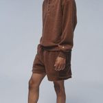 Urban Outfitters NWOT Champion & Exclusive Teddy Fleece Shorts In Brown Photo 1
