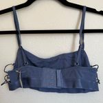 Aerie NWT Square Neck Strappy Lace Up Unlined Adjustable Bra in Slate Blue Photo 1
