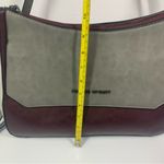 Adrienne Vittadini Burgundy and light gray combo satchel / cross bag Photo 11