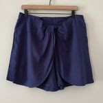 Anthropologie Hei Hei Leia Tie Knot Shorts Twist Front Navy Linen Blend Size M Photo 8