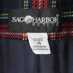 1990s Vintage Sag Harbor Red & Black Plaid Blazer Jacket Size XL Wool Photo 2