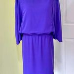 Coldwater Creek Purple Midi Dress with Beaded Neckline Size 14 Photo 0