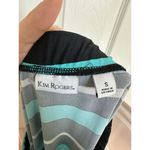 kim rogers  Bright Aqua N Black Striped Maxi Skirt Photo 2