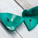 Vintage Earrings For Pierced Ears Unusual Shade of Green Photo 5