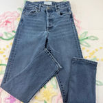 Evereve The Ever Straight High Rise Womens Jeans Size 25 Dark Wash Denim Photo 0