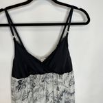 Via del Amore Waltz Nightgown Sz Medium Black White Grey Vintage 100% Silk Photo 2