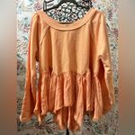 Free People Gold Dust Pullover Oversized Fringe Sweater Orange XS Terry Boho Photo 3
