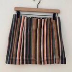 Jolt  Pencil mini Stripe Skirt Sz 11/30w Back Zip Gray Orange Heavy Cotton Blend Photo 0