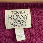 Torn By Ronny Kobo  Mauve "Kimberly" Peplum Knit Top Size Large Photo 3