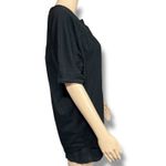 Banana Republic  Womens Henley T Shirt Top Oversized Short Sleeve Black Small Photo 1