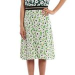 Stella McCartney Green White Petra Floral Print Dress Fit Flare 36 0/2 XS Photo 0