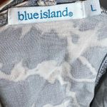 Blue Island steel blue and cream low vneck smocked dress size large Photo 2