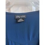 City Chic Blue Button front Maxi Dress Size M/18 Smocked Waist Boho Style Photo 3